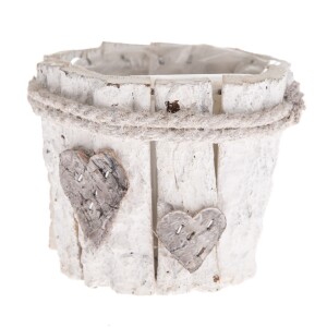 Product detail of Dřevěný obal na květináč s PVC Srdce, 11,5 x 10 x 11,5 cm