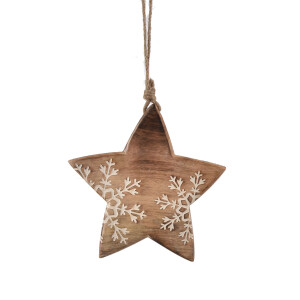Product detail of 4Home Dekorace z mangového dřeva Snowflake Star, 20 cm