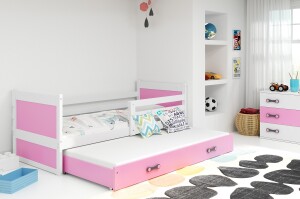 Product detail of BMS Dětská postel s přistýlkou ​​RICO 2 | bílá 80 x 190 cm Barva: Růžová
