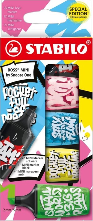 Product detail of STABILO BOSS MINI by Snooze One - růžová, modrá, žlutá, zelená a černá