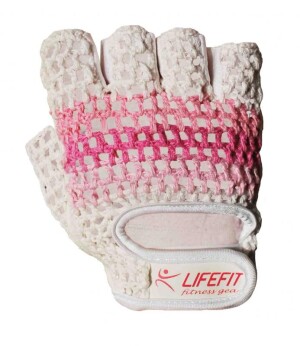 Product detail of Lifefit Fitnes rukavice Knit růžovo-bílé