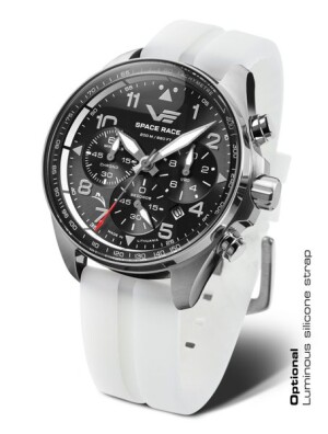 Product detail of Vostok Europe Space Race Chrono Line 6S20-325A741S - Bílý silikonový řemínek (luminiscenční)