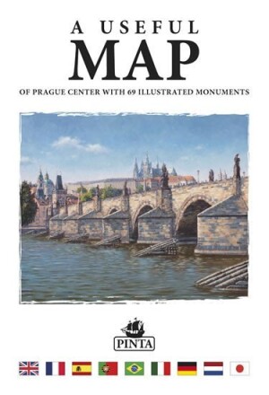 Product detail of A USEFUL MAP - Praktická mapa centra Prahy s 69 ilustracemi historických památek (stříbrná) - Daniel Pinta