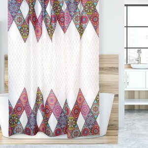 Product detail of Bellatex Sprchový závěs Mandala růžová, 180 x 200 cm