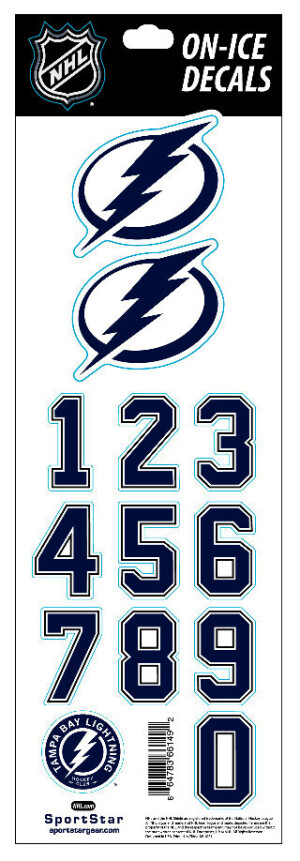 Product detail of Čísla na helmu Sportstape  ALL IN ONE HELMET DECALS - TAMPA BAY LIGHTENING