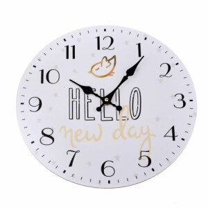 Product detail of Nástěnné hodiny Hello new day, pr. 34 cm