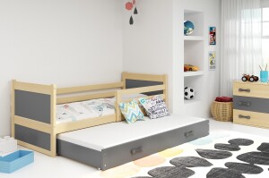 Product detail of BMS Dětská postel s přistýlkou RICO 2 | borovice 80 x 190 cm Barva: Šedá