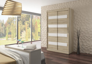 Product detail of ArtAdrk Šatní skříň MARTINEZ | 150 cm Barva: sonoma / bílá lacobel
