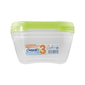 Product detail of Tontarelli Sada plastových dóz na potraviny 3 x 1 l, zelená
