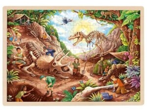 Product detail of Goki Puzzle Dinosauří vykopávky 192 dílků - dřevěné