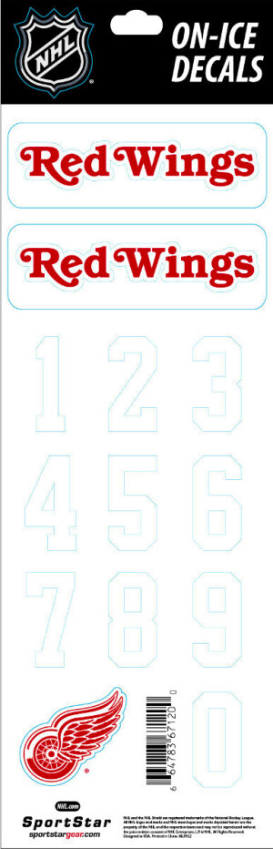 Product detail of Čísla na helmu Sportstape  ALL IN ONE HELMET DECALS - DETROIT REDWINGS - DARK HELMET