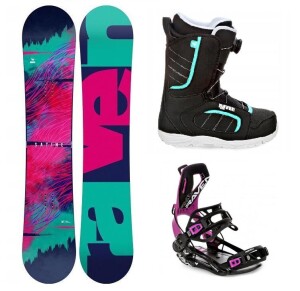 Product detail of Raven Satine snowboard + Raven Fastec FT360 black/fuchsia vázání + Raven Diva MOZ black/mint boty