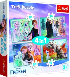 Product detail of Puzzle Ledové království - Úžasný svět 4v1 (12,15,20,24 dílků) - Trigano