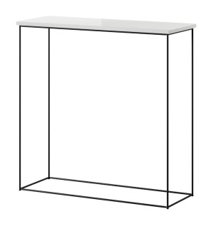 Product detail of ArtAdrk Příruční stolek MILAN | černé nohy Barva: bílý lesk