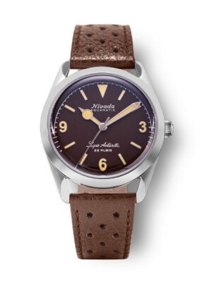 Product detail of Nivada Grenchen Super Antarctic 3.6.9. Brown No Vintage Effect - Beige Luminous - Brown Racing Strap