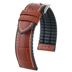 Product detail of Řemínek Hirsch George - zlatohnědý - 22 mm - L – Standardní délka (doporučujeme) - 20 mm - Stříbrná