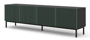 Product detail of ARTBm TV stolek RAVENNA F 4D 200 | černá matná / zelená Provedení: Černý mat / zelená / černá kovová podnož