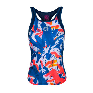 Product detail of Dámské tílko BIDI BADU  Aluna Tech Tank Dark Blue/Neon Red S