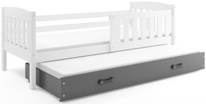 Product detail of BMS Dětská postel KUBUŠ 2 s přistýlkou ​​| bílá 90 x 200 cm Barva: bílá / šedá, Rozměr: 200 x 90 cm