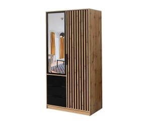 Product detail of ArtStol Šatní skříň BALI LUX D2 | dub wotan/černá