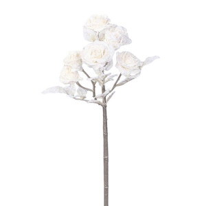 Product detail of Umělá větvička Růže s glitrem krémová, 39 cm