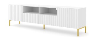 Product detail of ARTBm Tv stolek WAVE 200 | 2D2S Provedení: Bílý mat / zlaté nohy