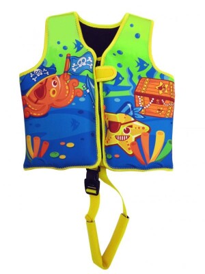 Product detail of Dětská neoprenová plovací vesta Pirates žlutá 18-30 kg