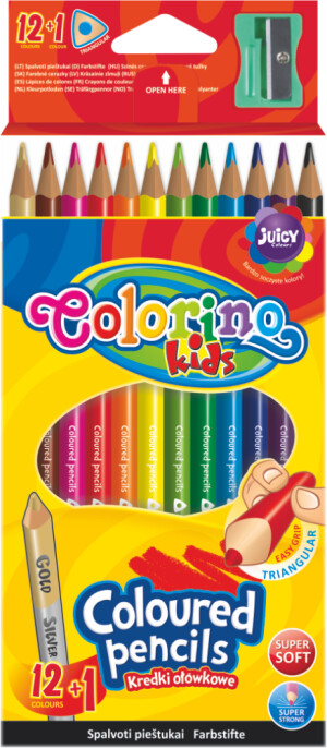 Product detail of Colorino pastelky trojhranné, s ořezávátkem, 12 barev + oboustr. stříbrná/zlatá