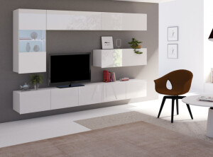 Product detail of ArtGiB Obývací stěna CALABRINI IV | bílá/bílý lesk