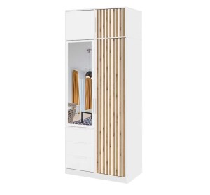 Product detail of ArtStol Šatní skříň BALI LUX D2 s nástavcem | bílá/dub wotan