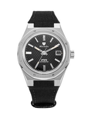 Product detail of Nivada Grenchen F77 Black Date 69000A77 - Canvas Velcro Strap