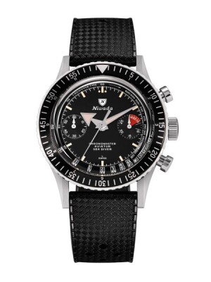 Product detail of Nivada Grenchen Chronomaster Broad Arrow N Inter. Bezel - Manual - Rubber tropic
