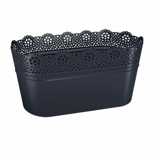 Product detail of PROSPERPLAST LACE truhlík s krajkou 28,5 x 13,5 cm, antracit DLAC285