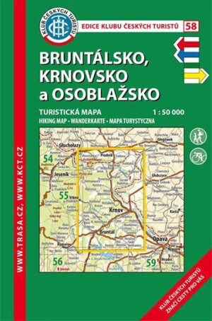 Product detail of KČT 58 Bruntálsko, Krnovsko a Osoblažsko 1:50T Turistická mapa, 6.  vydání