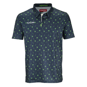 Product detail of Pánské tričko CCM Golf Fitted Printed Polo Dark Midnight XL