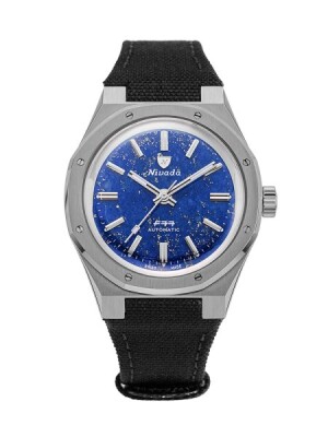 Product detail of Nivada Grenchen F77 Titanium Lapis Lazuli - Canvas Velcro Strap