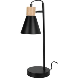 Product detail of Kovová stolní lampa s dřevěným podstavcem Solano černá, 14 x 47 cm