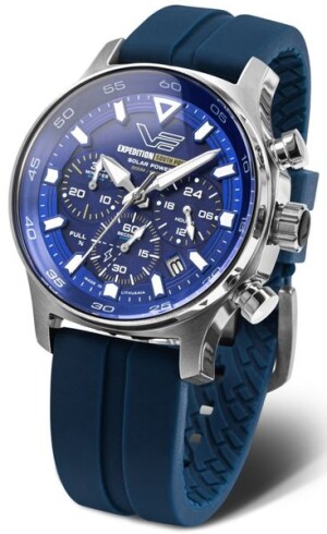 Product detail of Vostok Europe Expedition South Pole Solar Power Chronograph VR42-592A762S - Modrý silikonový řemínek