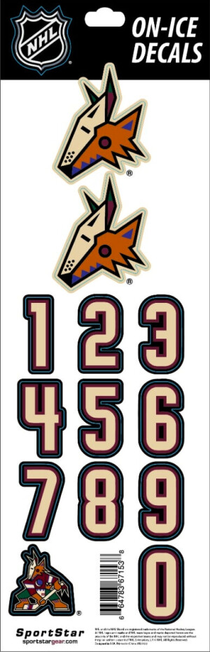 Product detail of Čísla na helmu Sportstape  ALL IN ONE HELMET DECALS - ARIZONA COYOTES - DARK HELMET