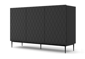 Product detail of ARTBm Komoda DIUNA 145 3D | černý mat Provedení: Černý mat / černá podnož