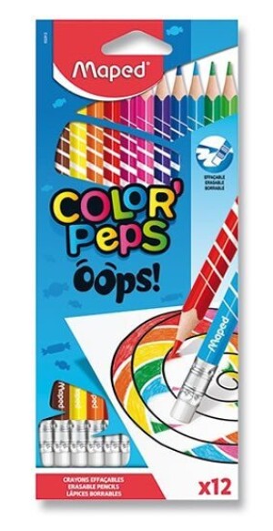 Product detail of Maped - Bezdřevé pastelky Color´Peps Oops s gumou 12 ks
