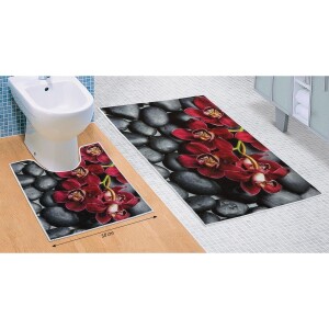 Product detail of Bellatex Sada koupelnových předložek Orchidea 3D, 60 x 100 cm, 50 x 60 cm