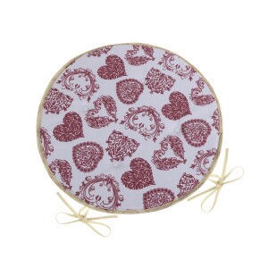 Product detail of Bellatex Sedák DITA kulatý hladký Krajkové srdce, 40 cm