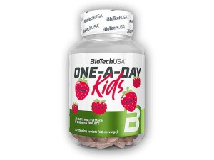 Product detail of BioTech USA One-A-Day Kids 90 tablet jahoda malina