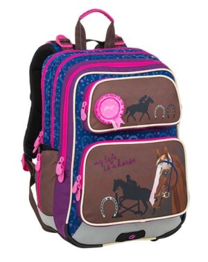 Product detail of Bagmaster Školní batoh pro prvňáčky GALAXY 9 B BLUE/BROWN/PINK