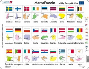 Product detail of Puzzle MAXI - Memo státy, hlavní města, vlajky/54 dílků - Kohoutová tetování