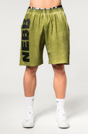Product detail of Pánské šortky Nebbia  Washed-off Gym Sweatshorts NO BS Light Green M