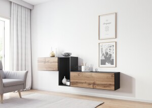 Product detail of Artcam Sestava do obývacího pokoje ROCO 11 roco: korpus antracyt mat / okraj antracyt mat / dvířka dub wotan mat