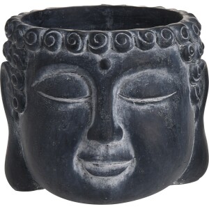 Product detail of Obal na květiny Buddha, beton tm. šedá, 16 x 12,5 x 16 cm
