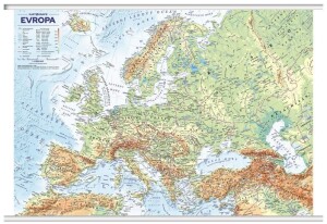 Product detail of Evropa - obecně zeměpisná mapa, office, nástěnná, 1 : 4 500 000 (s lištami v tubusu)